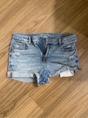 American Eagle Outfitters Light Wash Distressed Denim Cutoff Shorts - Blue
